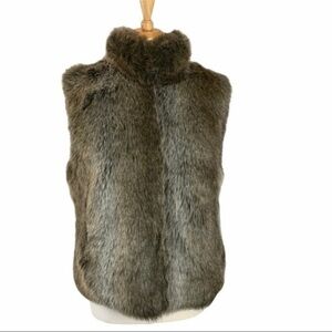 Bill Blass Faux Fur Vest in Brown and Gray